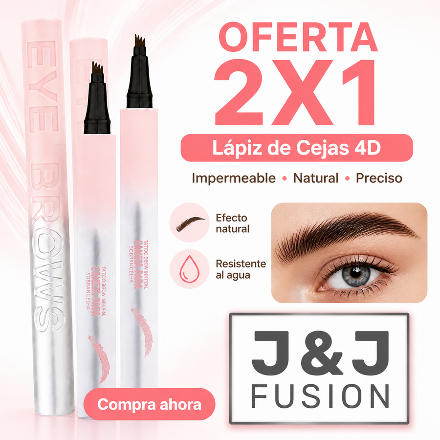 Lápiz cejas impermeable 4 puntas 2x1