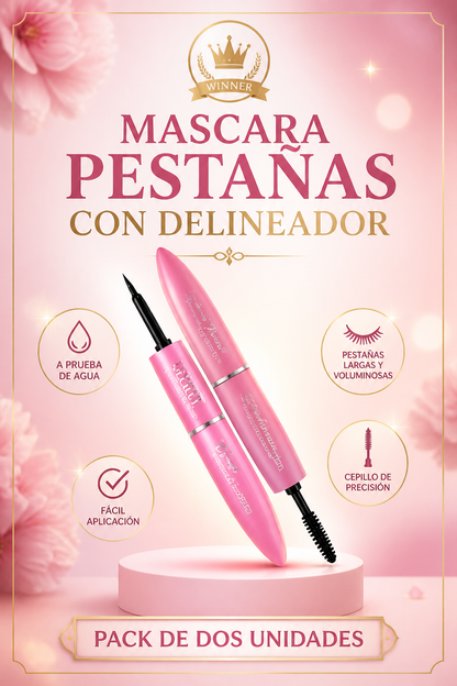 MASCARA PESTAÑAS CON DELINEADOR 2X1