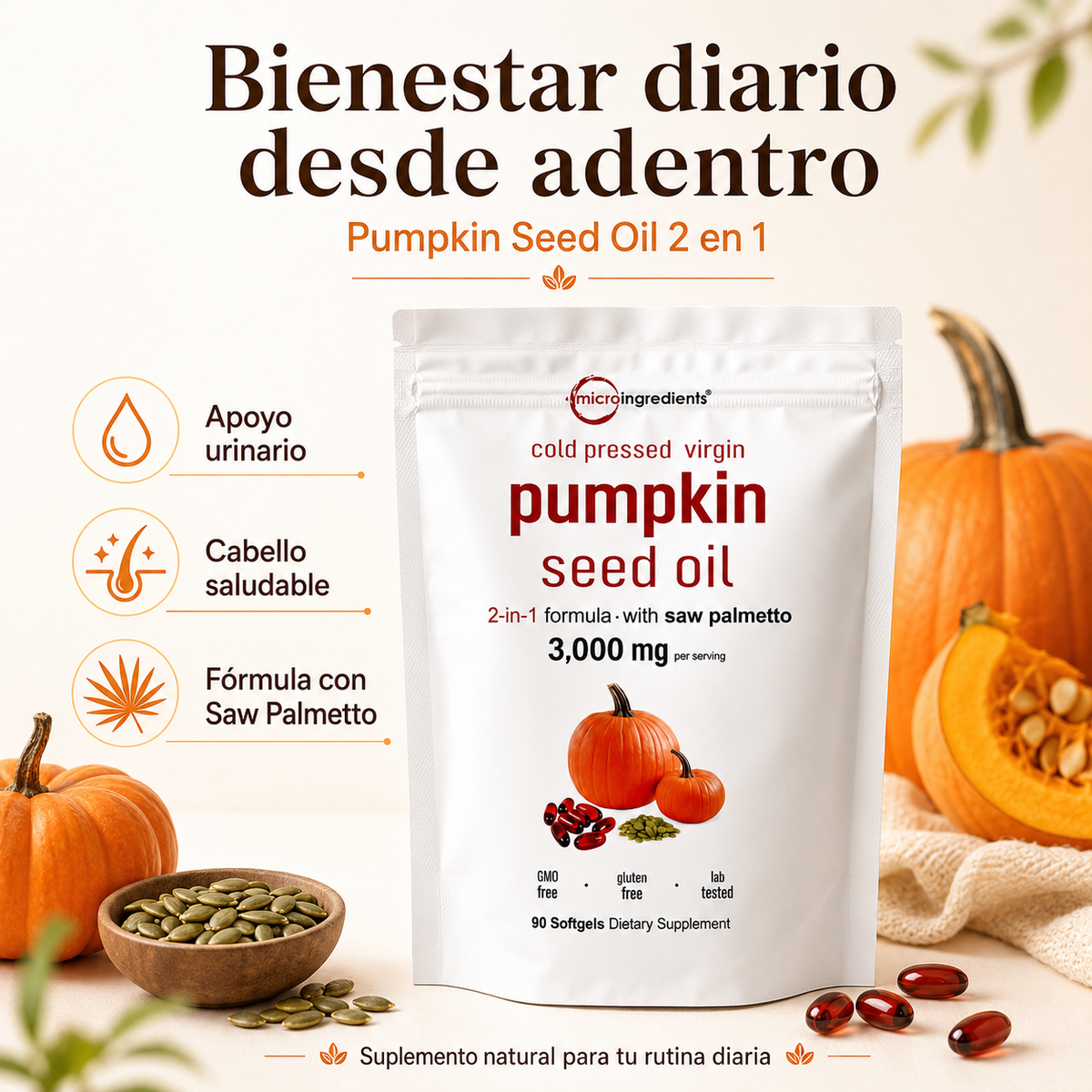 PUMPKIN CALABAZA MICROINGREDIENTS 90 CAP