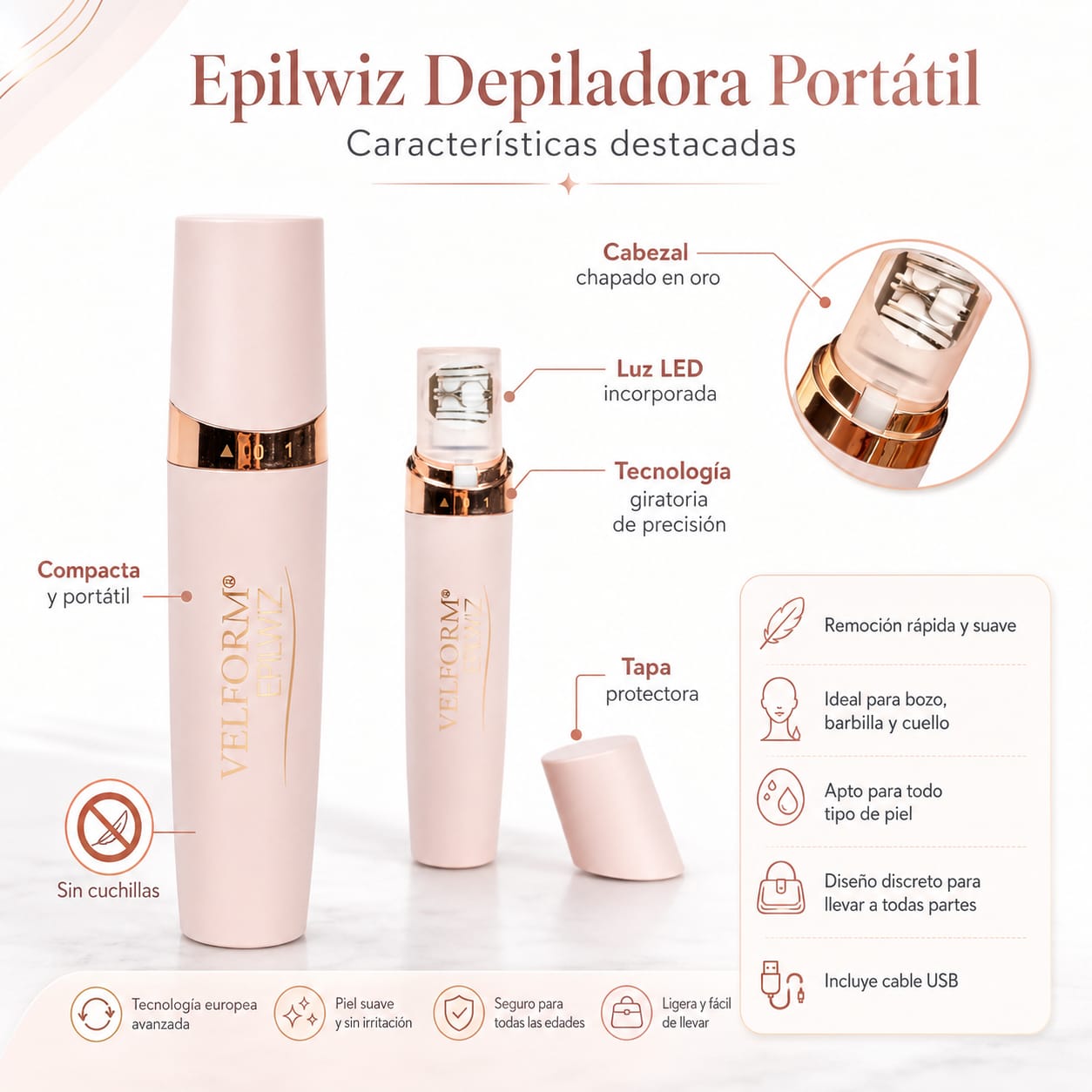 Epilglow Depiladora Portátil